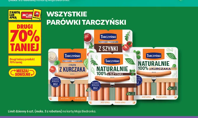 Parówki z fileta z kurczaka Tarczyński promocja w Biedronka