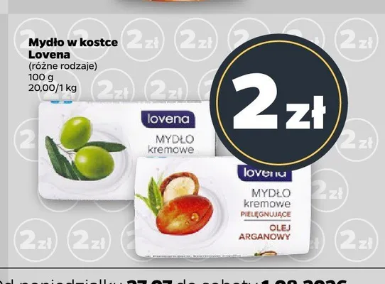 Mydło w kostce kremowe Lovena oliwkowe promocja w Netto