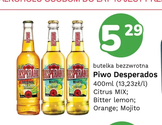 Piwo Desperados Lime promocja w Limonka