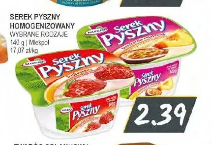 Serek homogenizowany Pyszny brzoskwiniowy Mlekpol promocja w Słoneczko