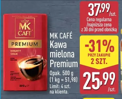 Kawa mielona Premium MK Café promocja w Aldi