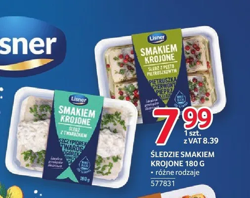 Śledzie smakiem krojone Lisner śledź z pesto pietruszkowym promocja w Selgros