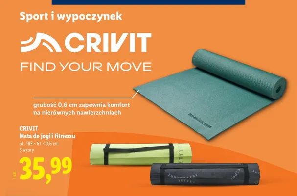 Mata do jogi i fitnessu Crivit promocja w Lidl