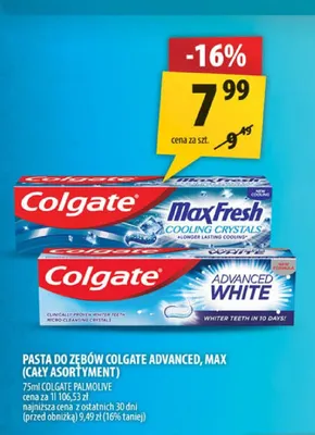 Pasta do zębów Colgate MaxFresh Cooling Crystals promocja w Arhelan