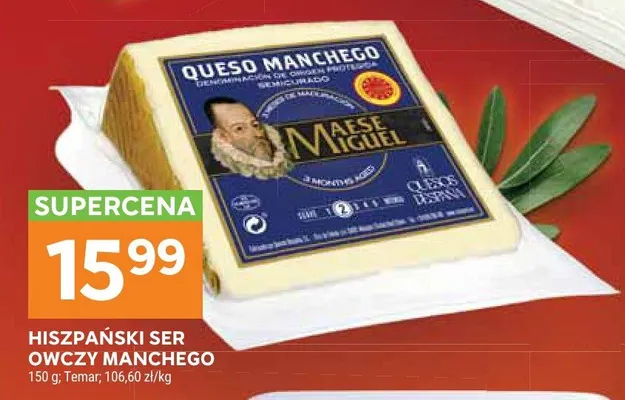 Hiszpański ser owczy Manchego Temar promocja w Stokrotka