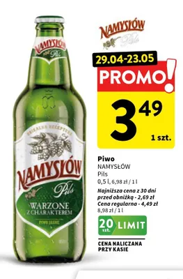 Piwo Namysłów Pils promocja w Intermarche