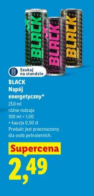 Napój energetyczny Black Wild Strawberry promocja w Lidl
