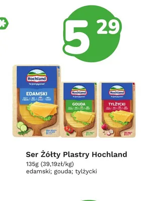 Ser żółty w plastrach Hochland edamski promocja w Limonka