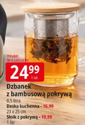 Dzbanek z bambusową pokrywą promocja w Leclerc