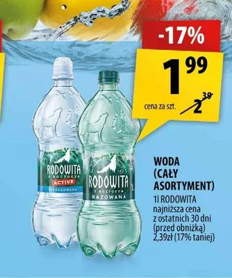 Woda mineralna gazowana Rodowita promocja w Arhelan