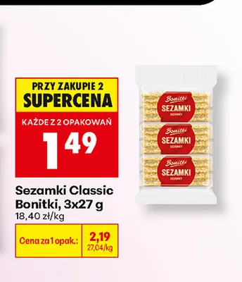 Sezamki Classic Bonitki 3-pak promocja w Biedronka