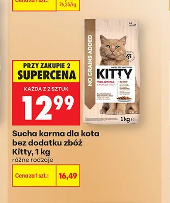 Sucha karma dla kota bez dodatku zbóż Kitty 1kg promocja w Biedronka