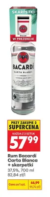 Rum Bacardí Carta Blanca + skarpetki promocja w Biedronka