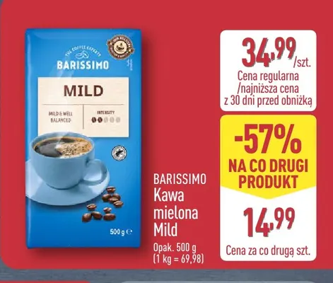Kawa mielona Mild Barissimo promocja w Aldi