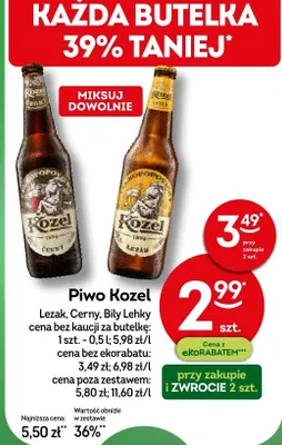Piwo Lezak, Cerny, Bily Lehky promocja w Żabka
