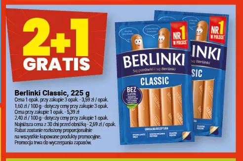 Parówki Berlinki Classic promocja w Twój Market