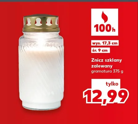 Znicz szklany zalewany promocja w Kaufland