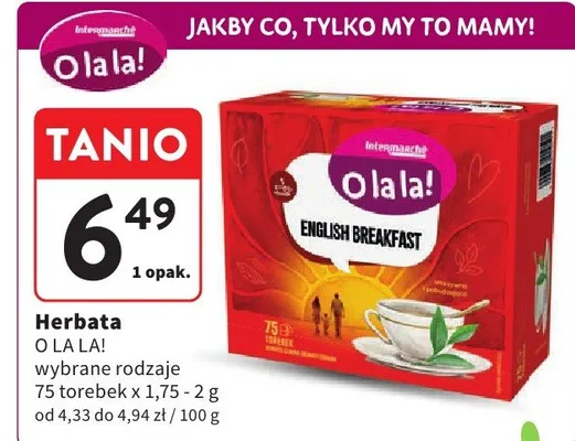 Herbata wybrane rodzaje 75 torebek x 1,75-2g promocja w Intermarche
