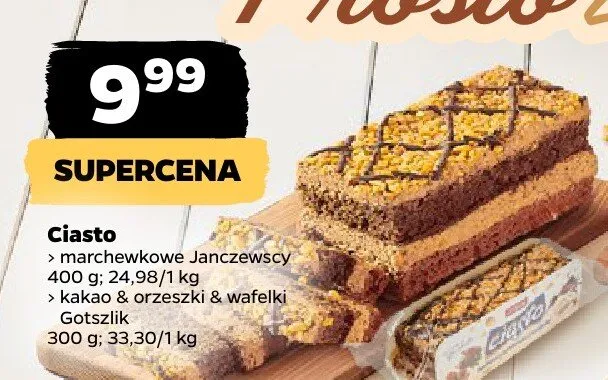 Ciasto makowo-porzeczewsy, kakao & orzeszki & wafeli, Gotszlik promocja w Netto