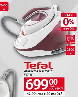 Generator pary TEFAL SV9201 promocja w Selgros
