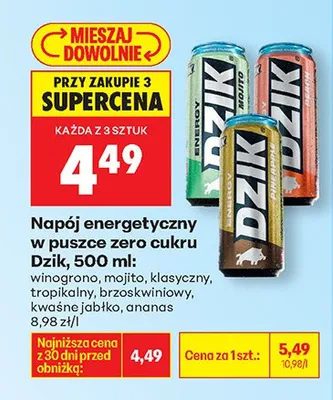 Napój energetyczny w puszce zero cukru mojito promocja w Biedronka