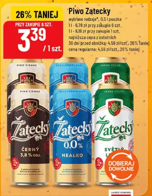 Piwo Žatecký Světlý Ležák jasne pełne promocja w POLOmarket