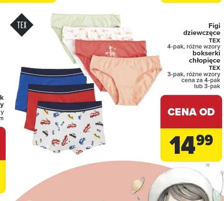 Bielizna dziecięca TEX promocja w Carrefour