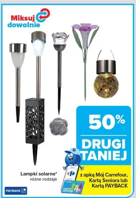 Lampki solarne różne rodzaje promocja w Carrefour