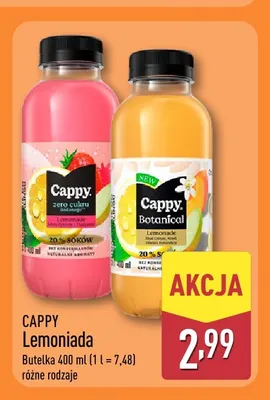 Lemoniada Cappy Botanical cytryna i morela promocja w Aldi