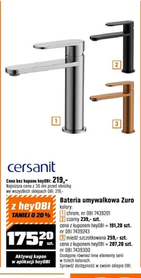 Bateria umywalkowa Cersanit Zuro kolor chrom nr OBI 7439201 promocja w OBI