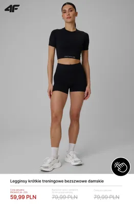 Legginsy krótkie treningowe bezszwowe damskie 4F promocja w 4F