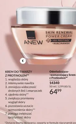 Odmładzająco-wzmacniający krem do twarzy z Protinolem Avon Anew promocja w AVON