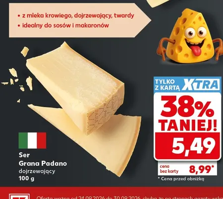 Ser Grana Padano dojrzewający promocja w Kaufland
