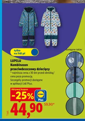 Kombinezon przeciwdeszczowy dziecięcy Lupilu promocja w Lidl