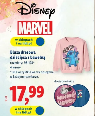 Bluza dresowa dziecięca z bawełną promocja w Lidl