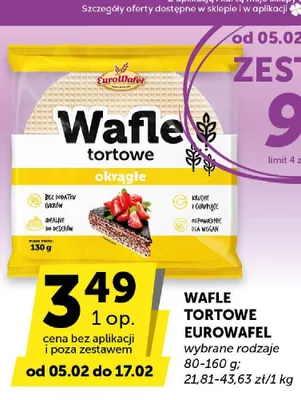 Wafle tortowe EUROWAFEL okrągłe promocja w Euro Sklep