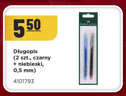 Długopis Faber-Castell czarny i niebieski 0,5 mm promocja w MR. DIY