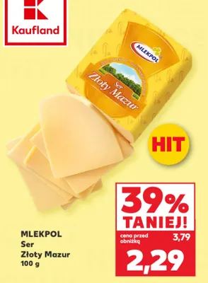 Ser żółty Złoty Mazur Mlekpol promocja w Kaufland
