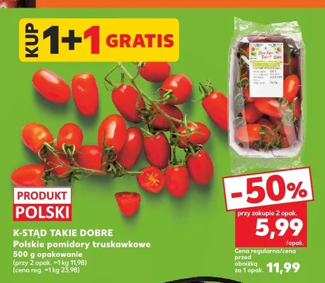 Polskie pomidory truskawkowe K-Stąd Takie Dobre promocja w Kaufland