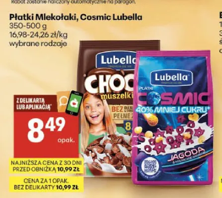 Płatki Mlekołaki Choco muszelki Lubella promocja w Delikatesy Centrum