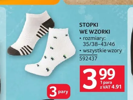 Skarpetki stopki we wzorki promocja w Selgros