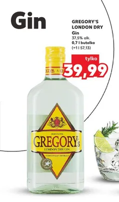 Gin Gregory's London Dry promocja w Kaufland