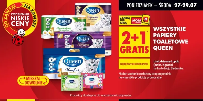 Papier toaletowy Queen Komfort promocja w Biedronka
