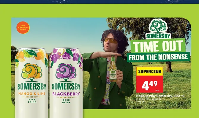 Piwo smakowe Somersby mango-lime promocja w Biedronka