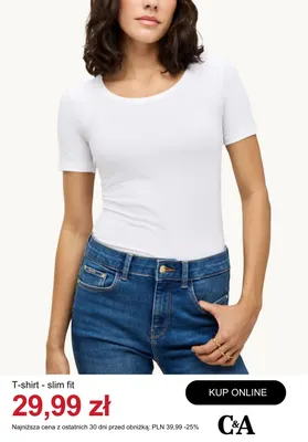 T-shirt slim fit C&A promocja w C&A