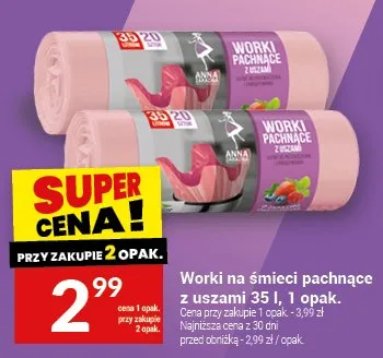 Worki na śmieci pachnące z uuszami 35 l promocja w Twój Market