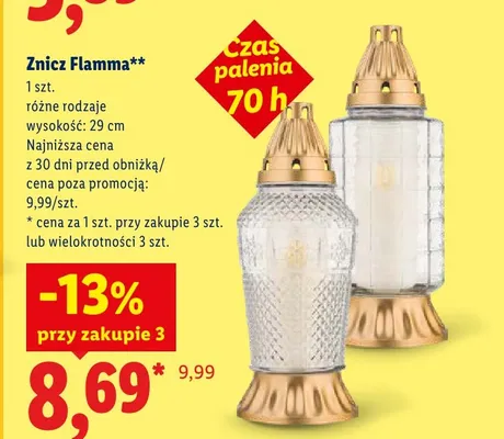 Znicz Flamma 29 cm promocja w Lidl