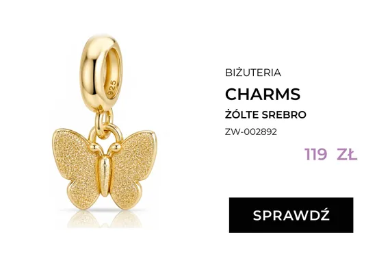 Biżuteria Charms żółte srebro Briju promocja w Briju