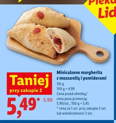 Minicalzone margherita z mozzarellą i pomidorami Piekarnia Lidla promocja w Lidl