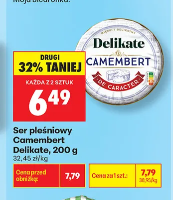 Ser pleśniowy Camembert Delikate promocja w Biedronka